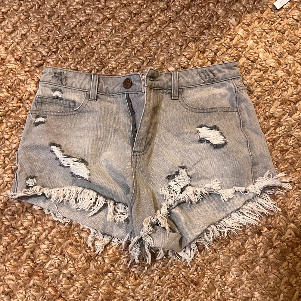 Grey jean shorts